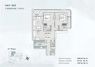 2 Bedroom - TYPE D layout